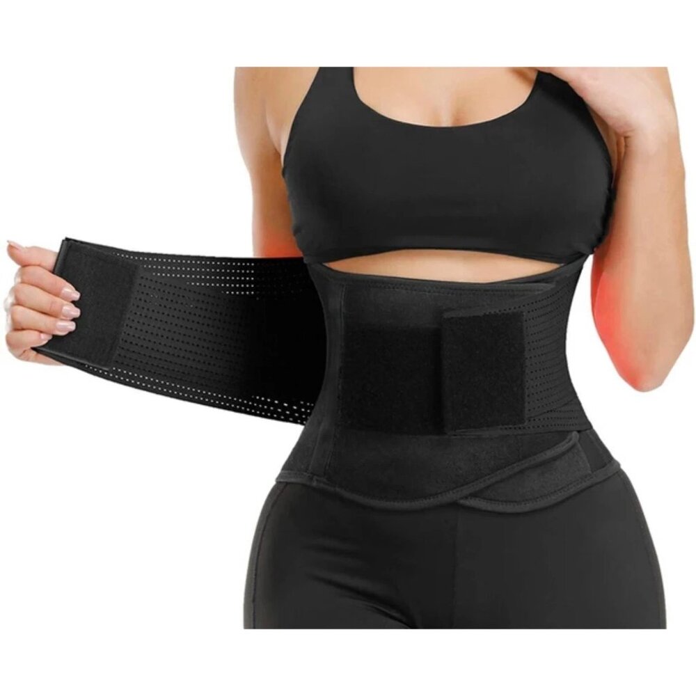 Double Band Fitness Waist Trainer Exercise Workout Back Support Flexible Belt